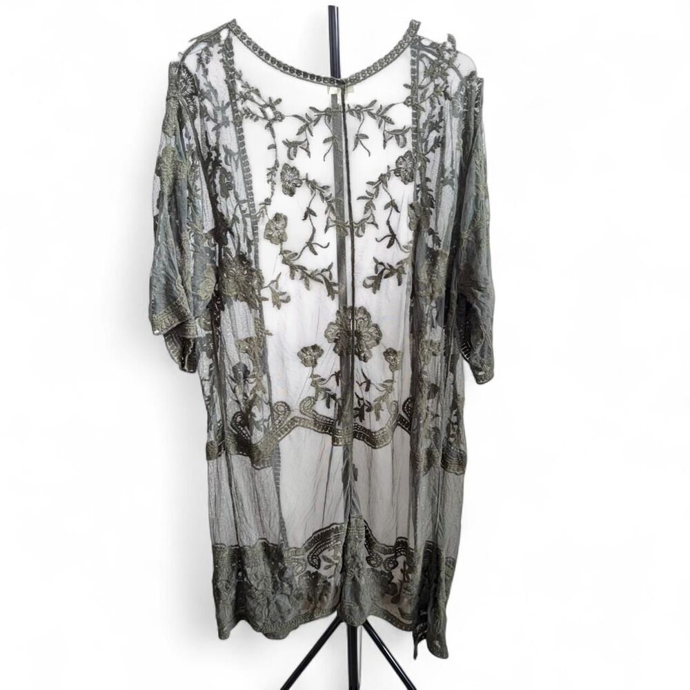 Dizzy Gal green sheer embroidered outwear Size M